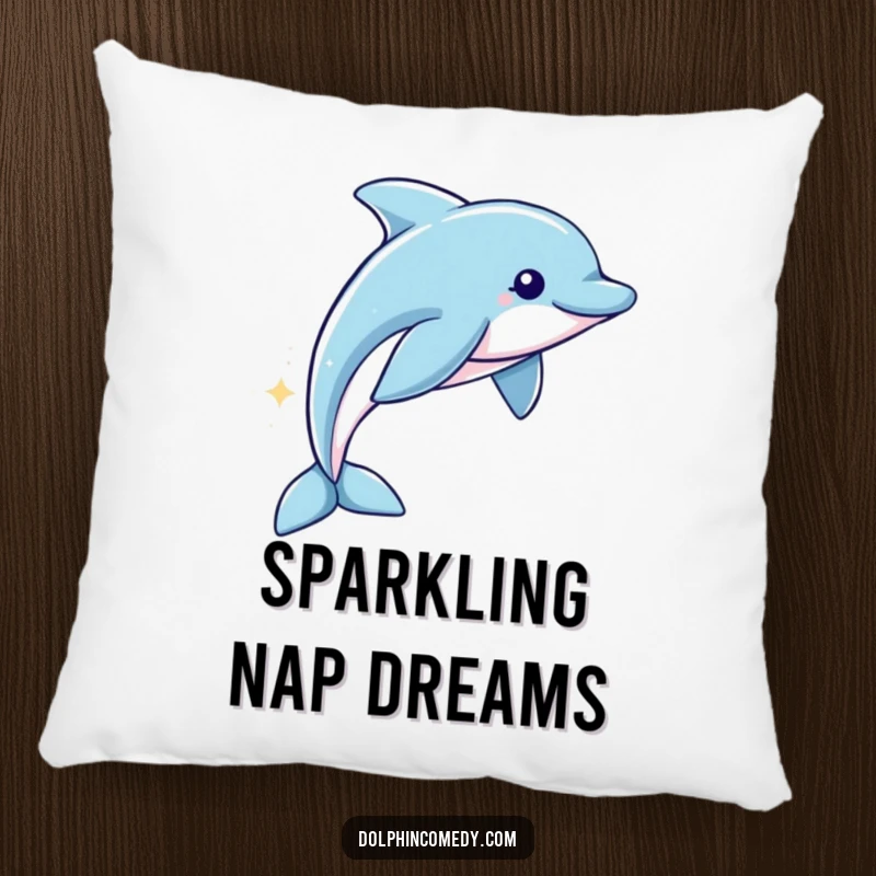 Funny Pillow: A soft cushion featuring a dolphin with a sparkling trail, adding humorous and magical comfort.