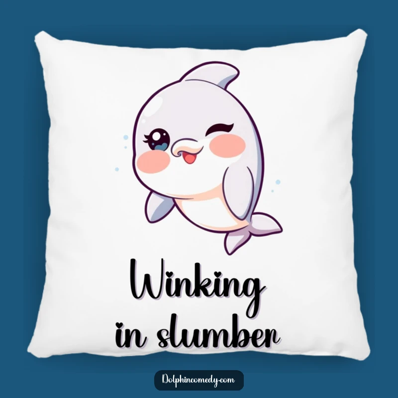 Funny Winking Dolphin Pillow - Cozy Rosy Cheeks Cushion, Perfect Gift