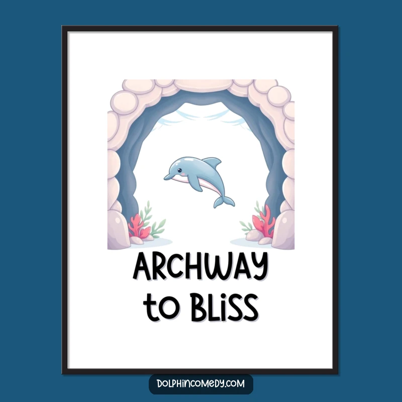 Funny Dolphin Arch Digital Art: Hilarious, Graceful Marine Instant Download
