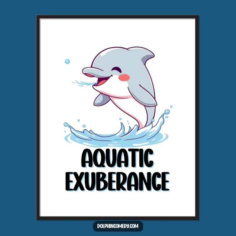 Funny Dolphin Digital Art: Excited Dolphin Water Spray for Instant Fun