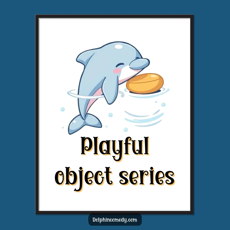 Funny Dolphin Nudge Digital Art: Instant Playful Decor for Your Walls