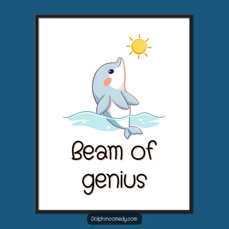 Funny Dolphin Sunbeam Digital Art - Instant Serenity Print
