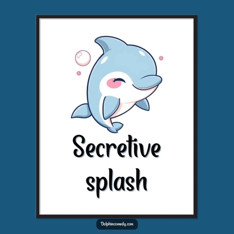 Funny Winking Dolphin Digital Art: Mischievous Bubble for Instant Fun