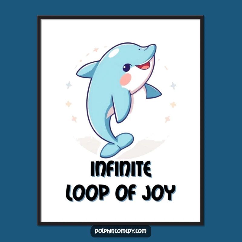 Funny Dolphin Joyful Spin Digital Art: Instant Hilarious Ocean Vibes for Your Walls