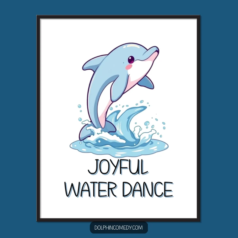 Funny Breaching Dolphin Digital Art - Joyful Decor Funny Gift