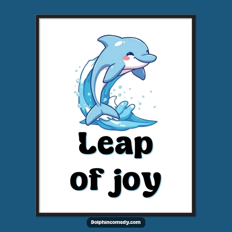Funny Happy Dolphin Wave Digital Print: Instant Ocean Cheer for Your Walls