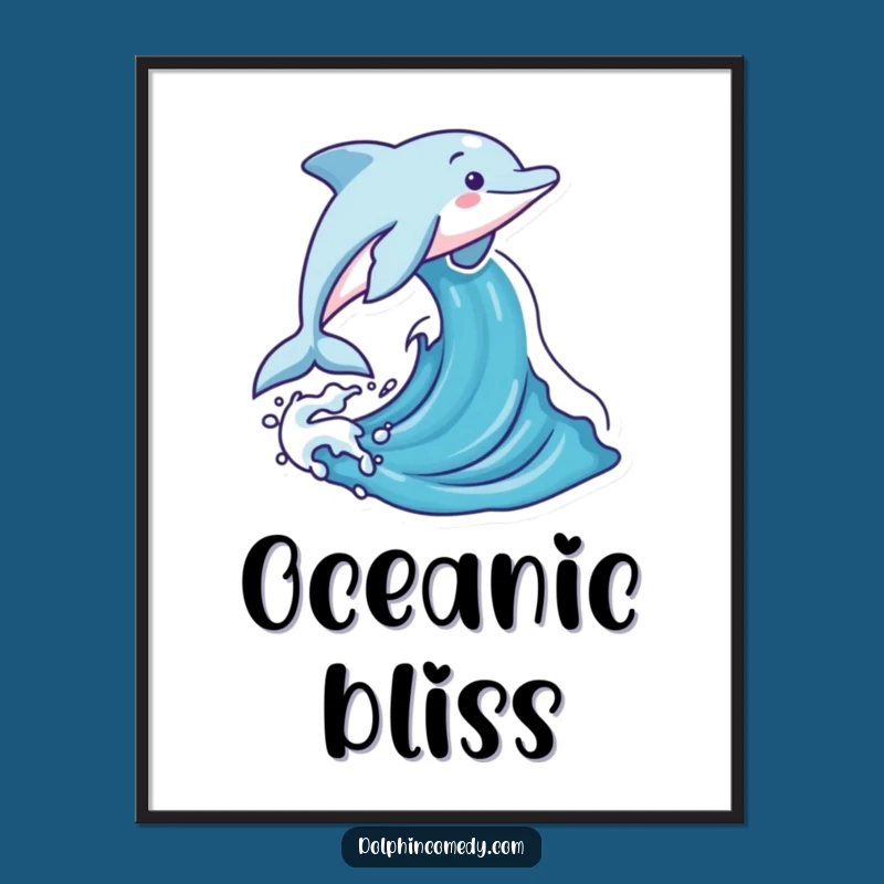 Funny Dolphin Wall Art: Joyful Ocean Leap Print, a Hilarious Digital Gift