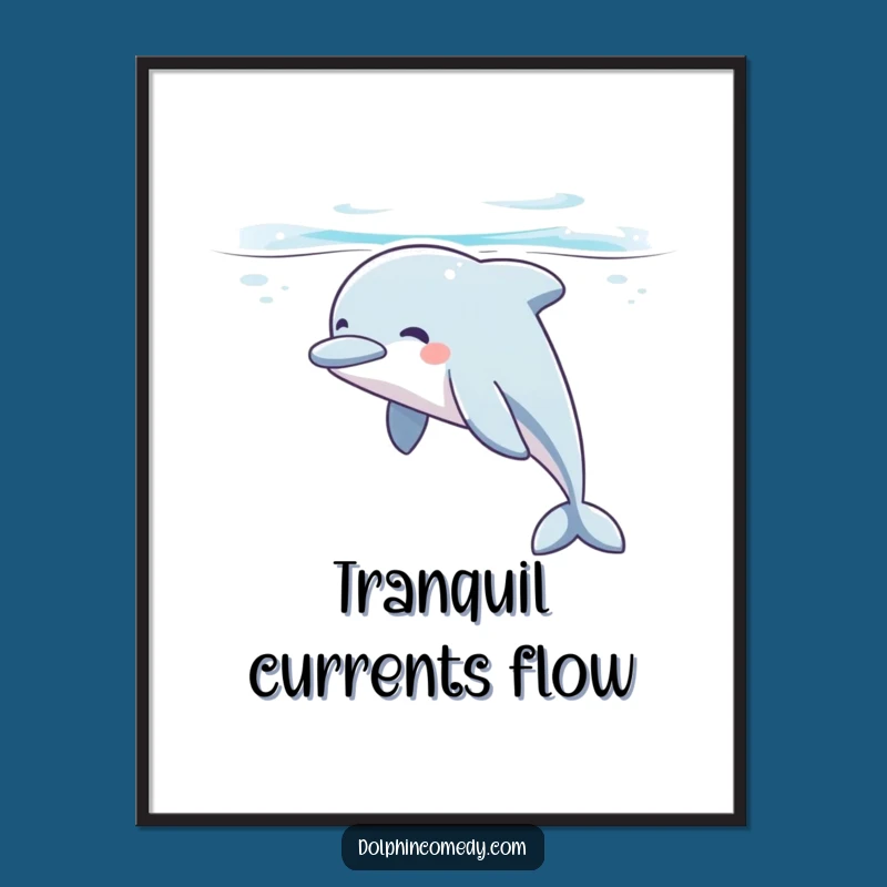 Funny Dolphin Sigh Digital Art: Instant Underwater Glide Decor, Gift