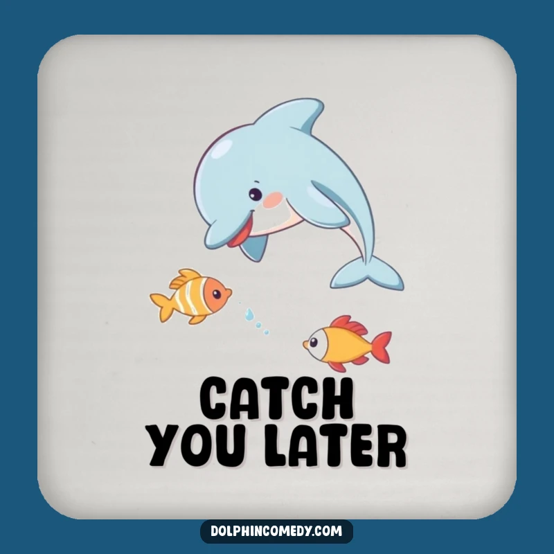 Playful Dolphin Drink Coaster: Protect Surfaces with a Fish Chase