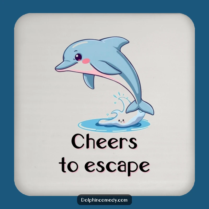 Funny Free Dolphin Drink Coasters: Protect Surfaces with Ocean Freedom