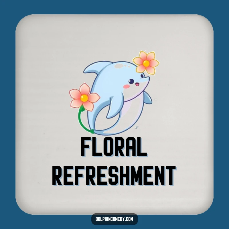 Elegant Dolphin Flower Drink Coaster: Protect Surfaces with Ocean Art