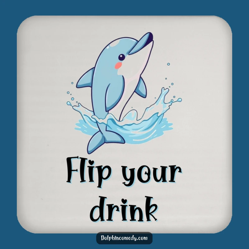 Funny Triumphant Dolphin Coasters - Humorous Table Protection for Celebrations