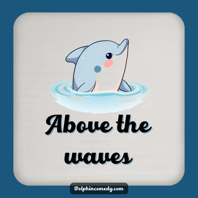 Funny Curious Dolphin Coaster Set: Protect Surfaces, A Charming Funny Gift