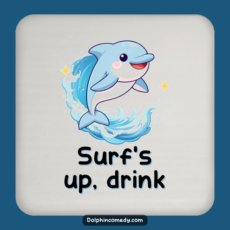 Funny Dolphin Wave Coasters: Joyful Leap Design, Chic Funny Gift
