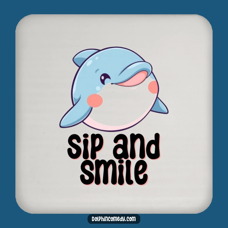 Funny Happy Dolphin Coaster, Wide Smile Protection, Cheerful Drinkware