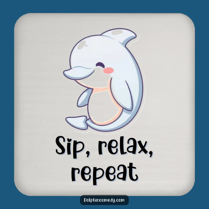 Funny Serene Dolphin Drink Coasters: Protect Surfaces with Ocean Peace