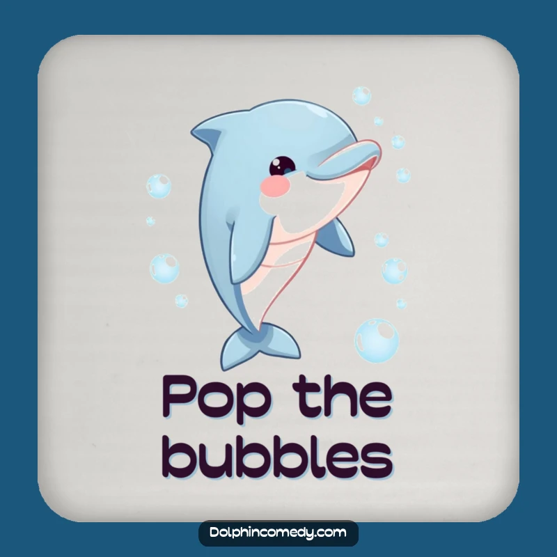 Funny Dolphin Bubble Chase Coaster Set: Protect Surfaces with Playful Marine Charm