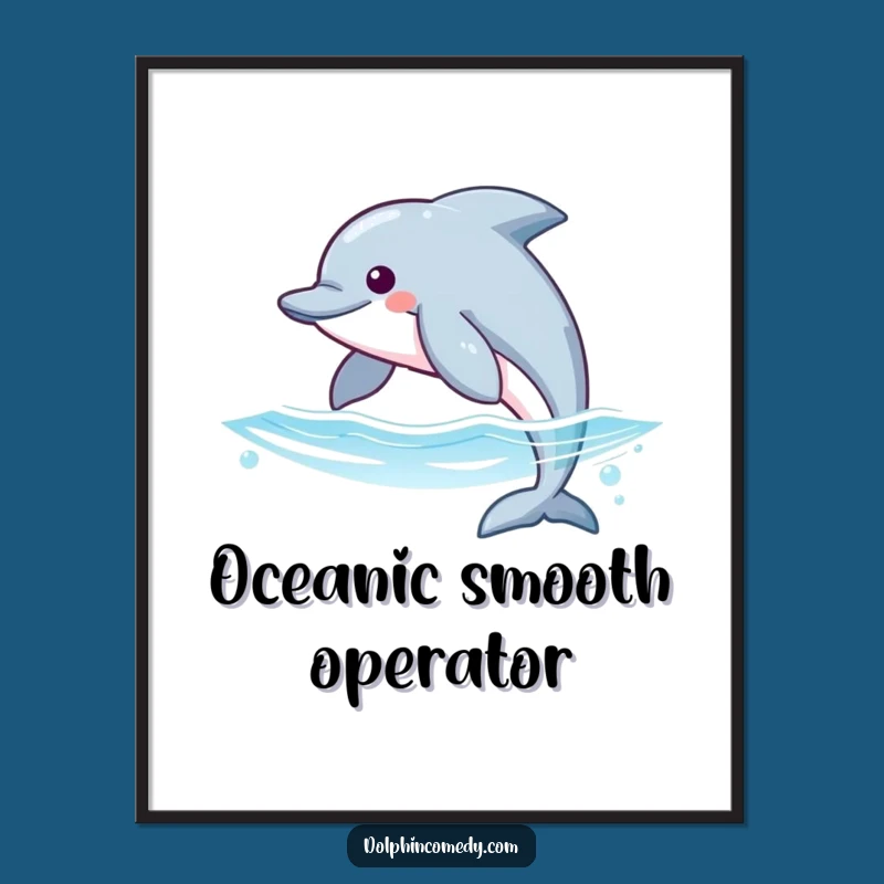 Funny Dolphin Glide Poster: Stunning Water Art, Memorable Gift for Decorators