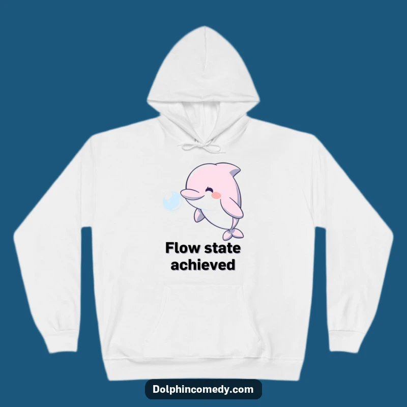 Cozy Dolphin Bubble Hoodie - Funny Smiling Dolphin Design, Warm Fleece Gift for Animal Fans
