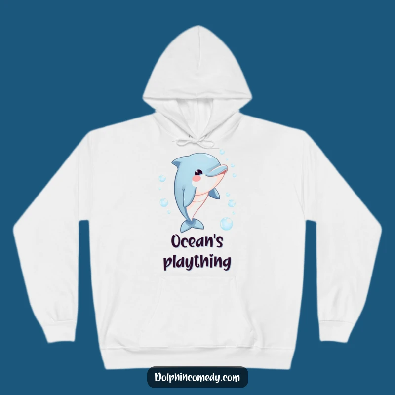 Cozy Funny Dolphin Bubble Chase Hoodie: Warm Comfort with Humorous Charm