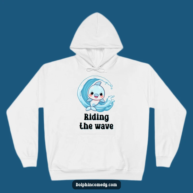 Cozy Funny Dolphin Wave Rider Hoodie - Warm & Aquatic Fun Gift!