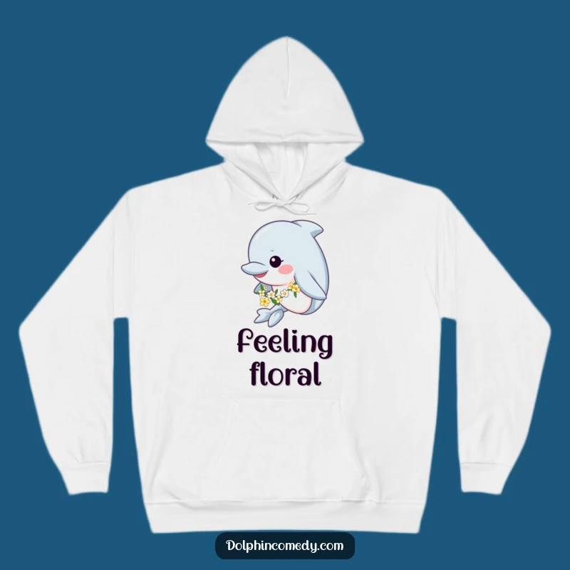 Funny Floral Dolphin Hoodie: Cozy Charm, Perfect Gift for Relaxation