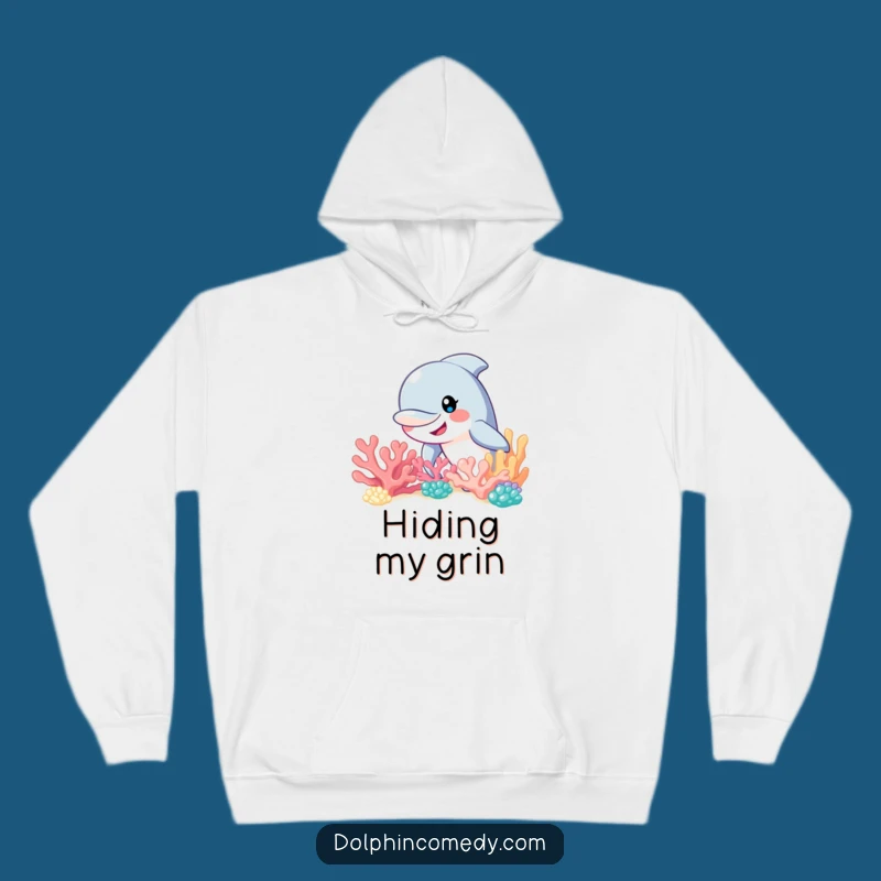 Funny Curious Dolphin Reef Hoodie: Cozy Mystery and Marine Fun