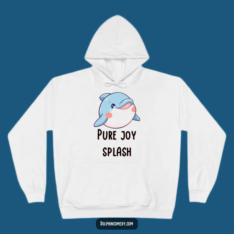 Funny Happy Dolphin Hoodie, Cozy Smile Design, Warm Ocean Gift