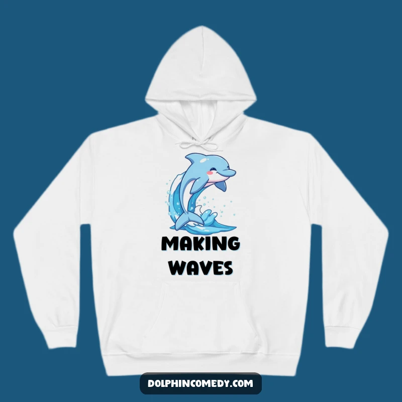 Funny Happy Dolphin Wave Hoodie: Cozy Comfort with Ocean Joy
