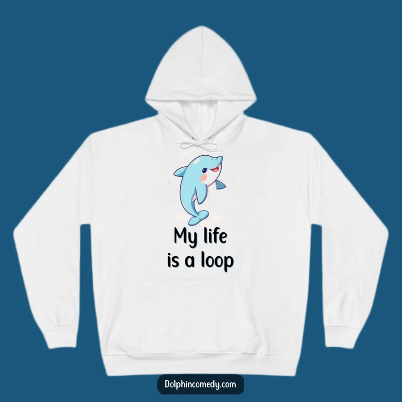 Cozy Funny Dolphin Joyful Spin Hoodie: Warm Your Heart with Hilarious Ocean Vibes