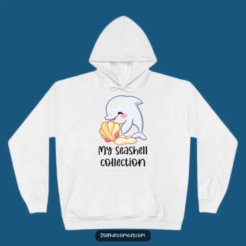 Funny Dolphin Seashell Hoodie - Cozy Ocean Fun Funny Gift
