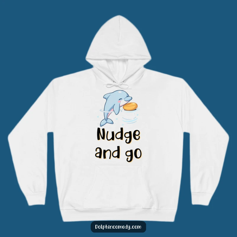 Cozy Funny Dolphin Nudge Hoodie: Warm Comfort with Playful Aquatic Charm