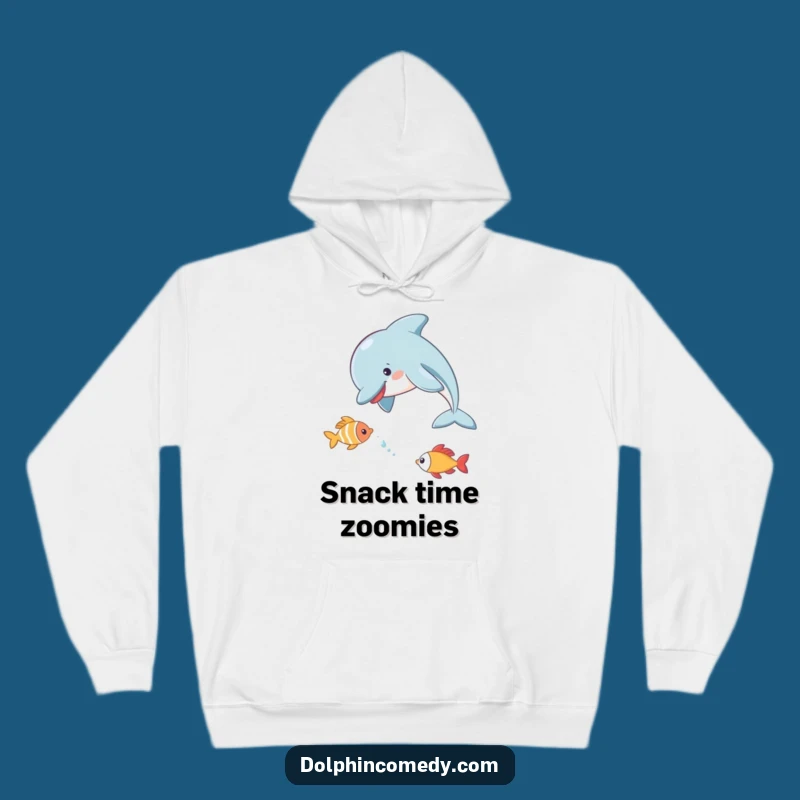 Playful Dolphin Hoodie: Cozy Fun with a Chasing Fish Design