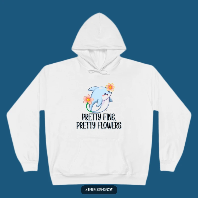 Cozy Dolphin Flower Hoodie: Artistic Ocean Vibe, Warm and Funny Gift