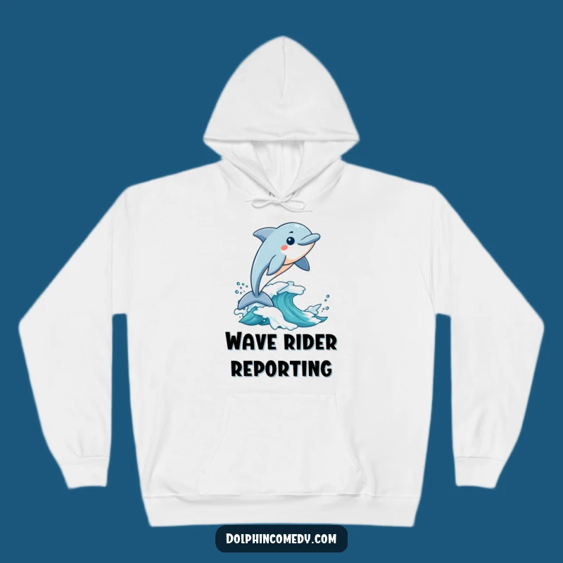 Funny Surfing Dolphin Hoodie: Cozy Excitement, Wave Rider Style, Perfect Funny Gift