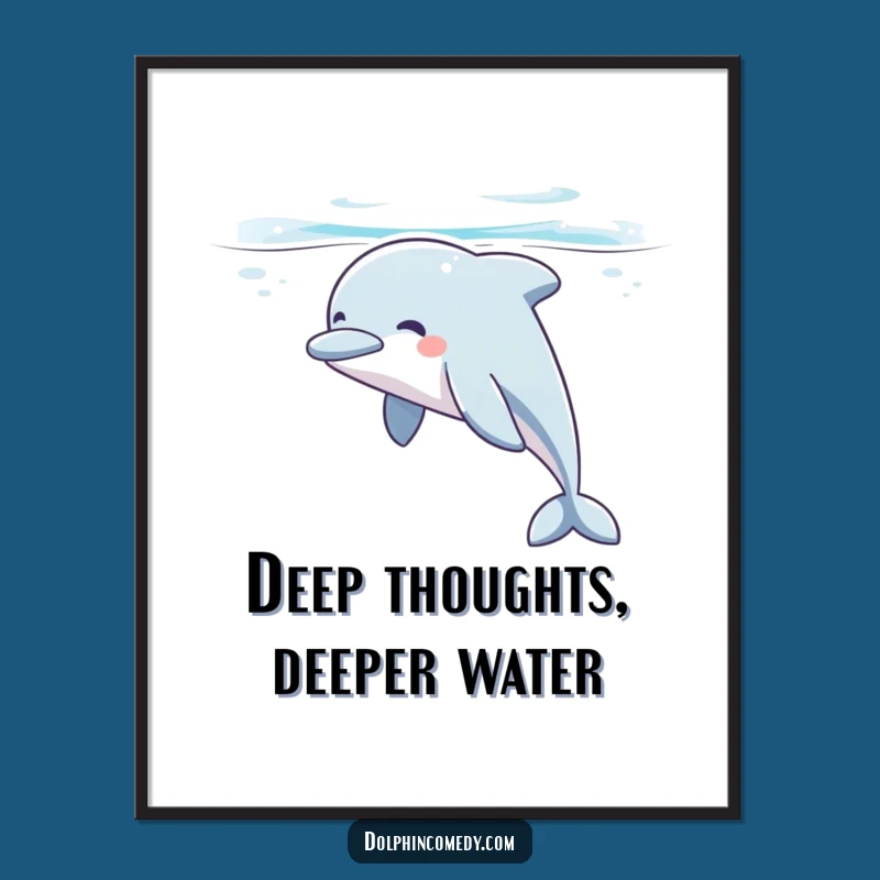 Free Printable Dolphin Wall Art: Funny Calm Underwater Scene Downloadable Decor