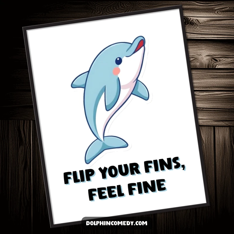 Funny Free Printable Wall Art: A playful dolphin captured mid-flip, adding dynamic energy to decor.