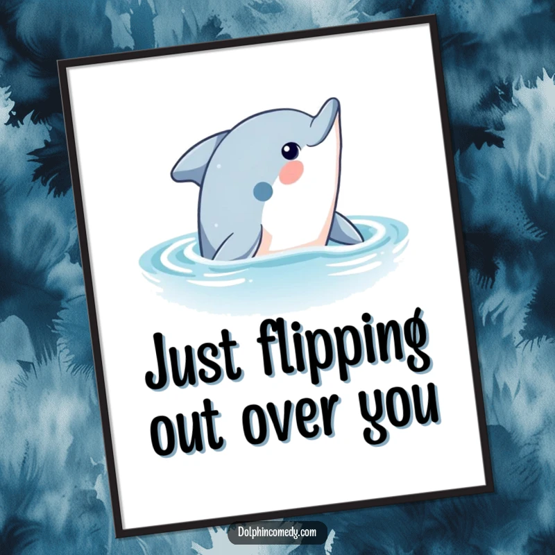 Funny Free Printable Wall Art: A curious dolphin curiously peeks its head out of the ocean, gazing upwards with intrigue.