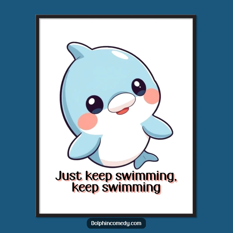 Funny Free Printable Wall Art: Curious Dolphin Bobbing Head, Downloadable Decor