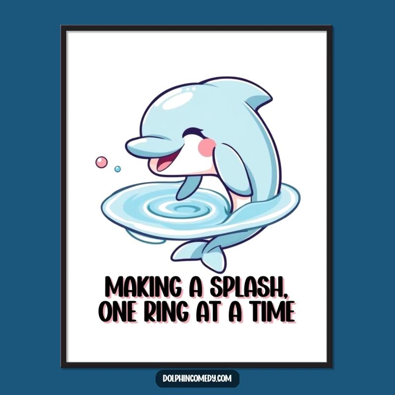 Free Printable Wall Art: Funny Dolphin Water Ring, Hilarious Downloadable Decor