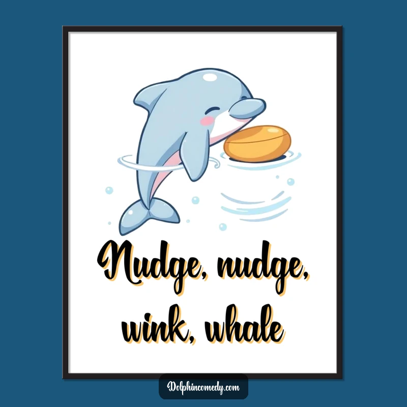 Funny Free Printable Wall Art: Dolphin Playtime, Downloadable Decor