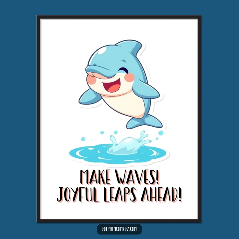 Oceanic Free Printable Wall Art: Smiling Dolphin Leap Downloadable Decor