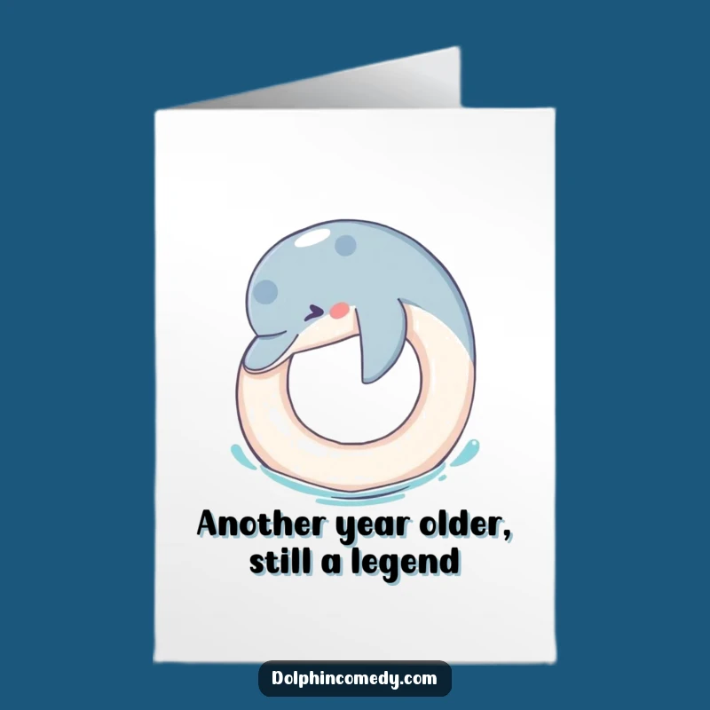Free Printable Birthday Card: Funny Dolphin Ring Toss Game Downloadable Gift