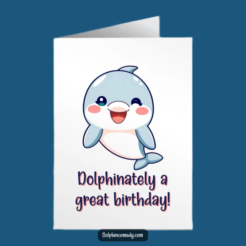 Free Printable Birthday Card: Friendly Dolphin Smile, Funny Downloadable Gift