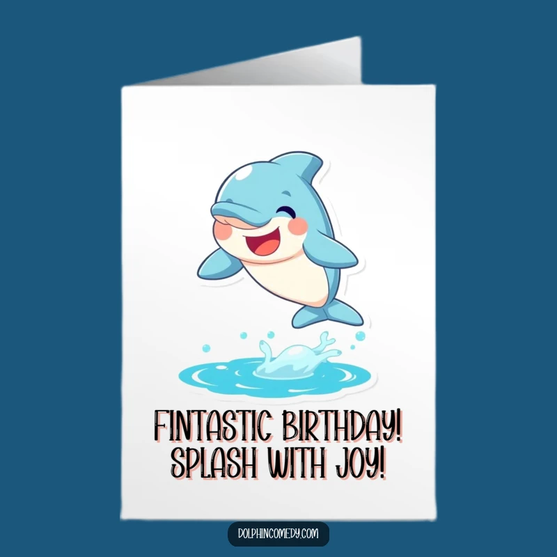 Splashy Free Printable Birthday Card: Joyful Dolphin Leap Downloadable Gift