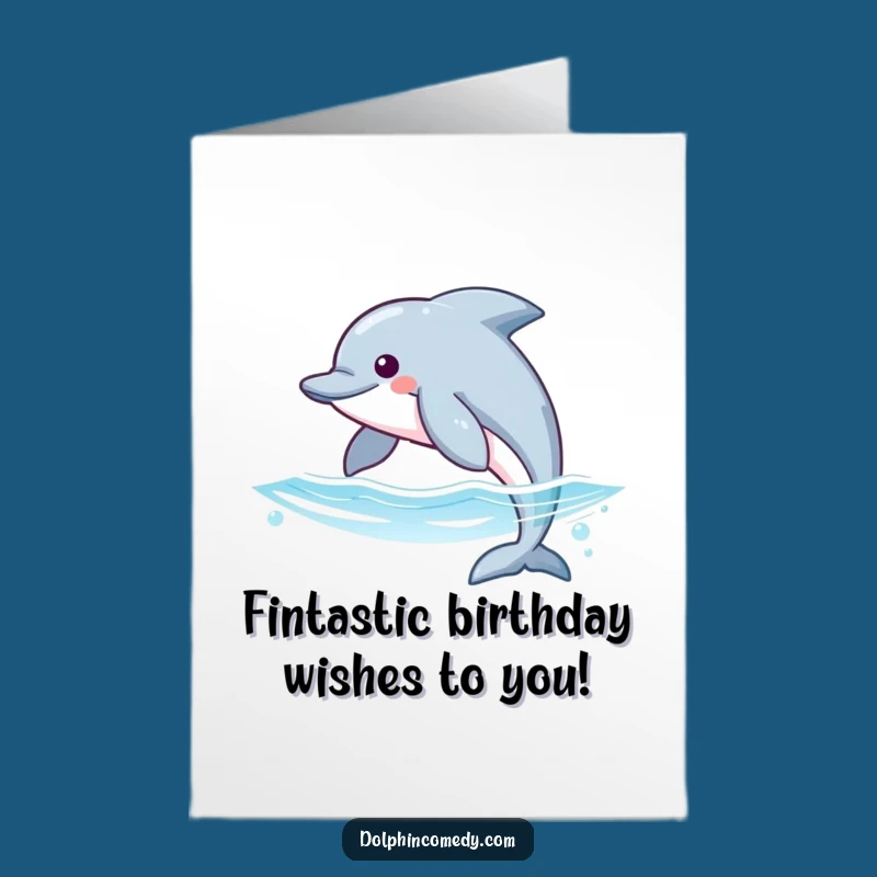 Free Printable Dolphin Birthday Card: Funny Fin-tastic Greeting for Ocean Lovers