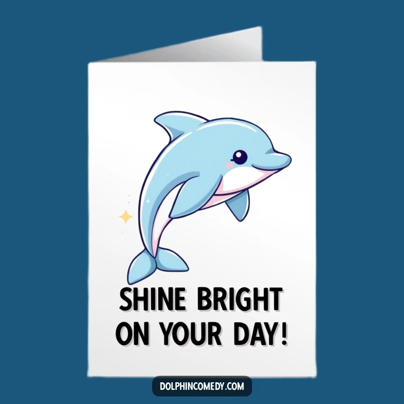 Free Printable Birthday Card: Sparkling Dolphin Magic Downloadable Gift
