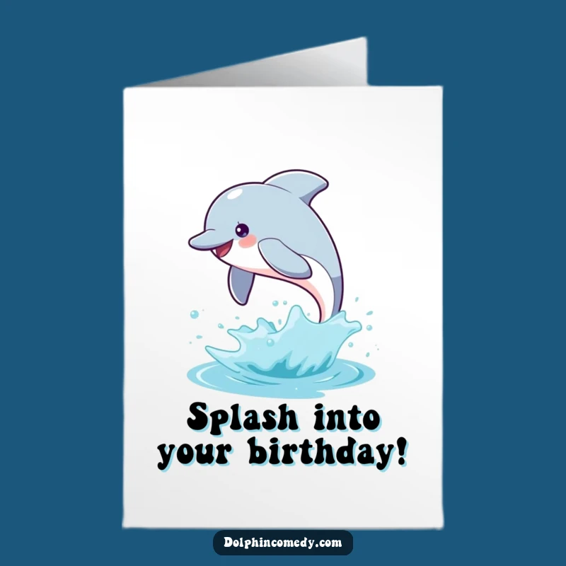 Free Printable Dolphin Birthday Card: Joyful Leap, Splashy Celebration Design