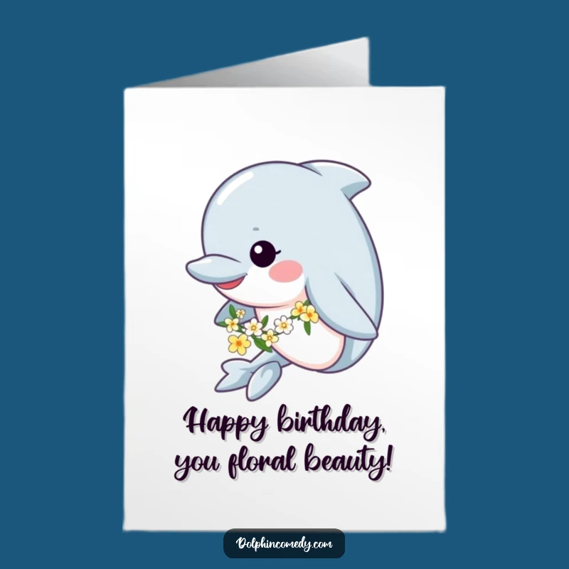 Free Printable Floral Dolphin Birthday Card: A Whimsical Greeting