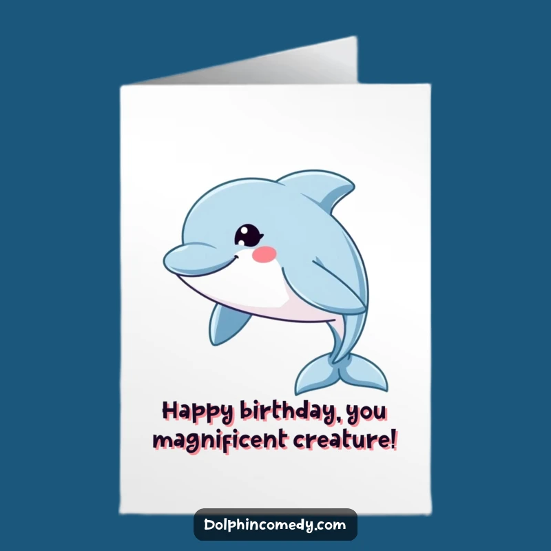 Free Printable Birthday Card: Grinning Dolphin Swift Celebration Downloadable